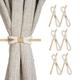 HIASTRA Boho Curtain Tiebacks, 6 Pcs Rustic Decorative Curtain Holder, Natural Cotton Jute Rope with Wood Club, Outdoor Farmhouse Curtain Tie Backs for Curtains Drapes Window Home Office Room Decor