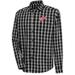 Men's Antigua Black Detroit Red Wings Carry Tri-Blend Button-Down Long Sleeve Shirt