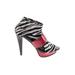 Bumper Heels: Pink Zebra Print Shoes - Women's Size 7 1/2 - Open Toe