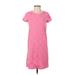 Boden Casual Dress - Shift Crew Neck Short sleeves: Pink Dresses - Women's Size 4