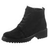 Schnürboots WALDLÄUFER "H-LUISE", Damen, Gr. 3,5 (36), schwarz, Veloursleder, unifarben, elegant, Schuhe, Stiefelette, Blockabsatz, in bequemer Schuhweite G (= weit)