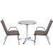 Hokku Designs Harpor Round 2 - Person 23.75" Long Bistro Set Metal in Brown | 23.75 W x 23.75 D in | Outdoor Furniture | Wayfair