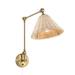 Bayou Breeze Barrea 1 - Light Plug-In Gold Swing Arm Metal in White/Yellow/Brown | 42 H x 18 W x 10 D in | Wayfair F0610AF66D934CE49F34BC25A2F3E67D