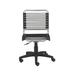 Williston Forge 35" Chrome & Black Round Bungee Cord Low Back Office Chair Bungee in Gray/Black/Brown | 35 H x 18 W x 25 D in | Wayfair