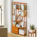 Ebern Designs Dequavion 68.9" H x 30.3" W Solid Wood Etagere Bookcase Wood in Brown | 68.9 H x 30.3 W x 9.8 D in | Wayfair