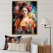 Red Barrel Studio® Dajona Colorful Teal Mexico Fridas Garden Portrait - Print Plastic in Black/Blue/Orange | 44 H x 34 W x 1.5 D in | Wayfair