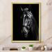 Gracie Oaks Latifat Black & White Horse Elegance - Print Metal in Black/Gray/White | 32 H x 16 W x 1 D in | Wayfair