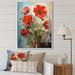 Red Barrel Studio® Red Geraniums Scarlet Bloom Patchwork II - Floral & Botanical Wall Art Living Room Canvas, in Blue/Green/Red | Wayfair