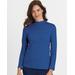 Blair Women's Essential Knit Long Sleeve Mock Top - Blue - PXL - Petite