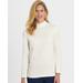 Blair Women's Essential Knit Long Sleeve Mock Top - Ivory - PXL - Petite