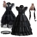 Costumes gothiques pour enfants nouveau costume de cosplay de mercredi Adfordshire pour filles