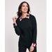 Blair Women's Layered Look Sweatshirt - Black - M - Misses