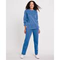 Blair Women's Tonal Embroidered French Terry Set - Blue - L - Misses