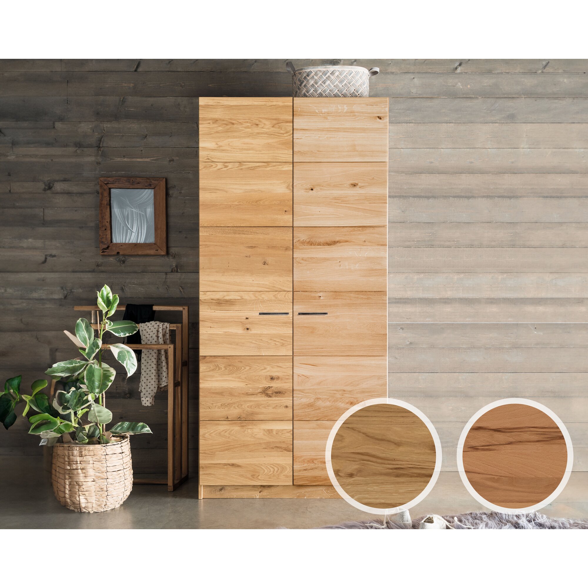 Forestales »San Antonio« Massivholz Kleiderschrank 2-türig Kernbuche