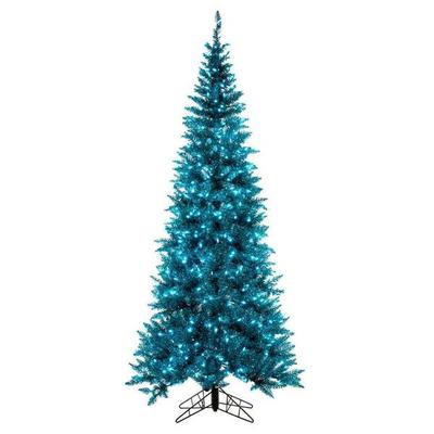 Vickerman 728383 - 4.5' x 24" Slim Aqua Tinsel 200 Dura-Lit� Aqua LED Mini Lights 400 Tips Christmas Tree Christmas Tree (K234046LED)