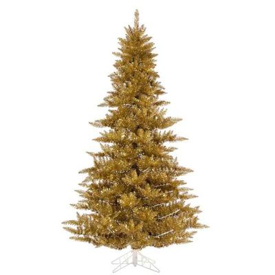 Vickerman 729977 - 4.5' x 34" Gold Tinsel 525 Tips Christmas Tree Christmas Tree (K235445)
