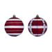 Vickerman 733240 - 4.75" Red Black / White Stripe Glitter Ball Christmas Tree Ornament (6 Pack) (N231703D)