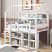 Twin Loft Bed with Storage Shelves