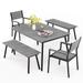 Outdoor 3/5/6-Piece Furniture Patio Dining Set with Rectangular Table