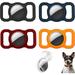 Airtag Dog Collar Holder 4 Pack Airtag Holder Flexible Silicone Protective Case Compatible for GPS Tracker for Pet Loop Holder Dog Cat Collar Accessories - (Black+Blue+Wine Red+Orange)