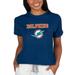 Women's Concepts Sport Navy Miami Dolphins Tri-Blend Mainstream Terry Short Sleeve Sweatshirt Top