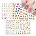 Set of 10 sheets of nail stickers for children group C Multicolor