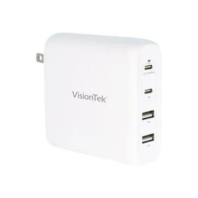 VisionTek 100W GaN II Power Adapter with 2 Output Connectors