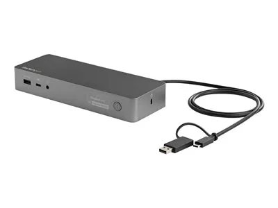 StarTech.com Dual Monitor 4K Hybrid Universal USB-C & USB-A Laptop Docking Station with 100W Power Delivery