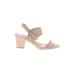 CL by Laundry Heels: Tan Solid Shoes - Women's Size 8 1/2 - Open Toe