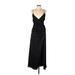 Fame And Partners Casual Dress - Wrap Plunge Sleeveless: Black Print Dresses - New - Women's Size 10