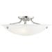 Oasis 20-in W Brushed Nickel Alabaster Glass Semi-Flush Mount Light