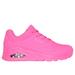 Skechers Women's Uno - Stand on Air Sneaker | Size 7.5 Wide | Hot Pink | Textile/Synthetic