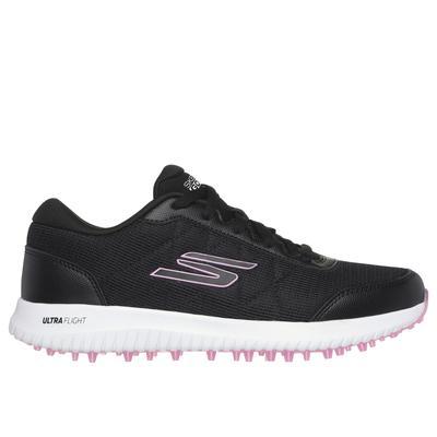 Skechers Women's GO GOLF Max - Fairway 4 Shoes | Size 11.0 | Black/Pink | Synthetic/Textile