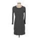 Madewell Casual Dress - Sheath Crew Neck 3/4 sleeves: Black Color Block Dresses - Women's Size Small