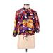 Ruby Rd. 3/4 Sleeve Blouse: Purple Floral Tops - Women's Size 10