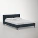 Joss & Main Ames Standard Bed Upholstered/Metal in Gray/Black | Twin | Wayfair 0E6AD7579260410CAE7970973FCB4158