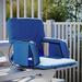 Hokku Designs Portable Heated Reclining Stadium Chair w/ Armrests, Padded Back & Heated Seat Metal in Blue | 18.25 H x 20.25 W x 19.75 D in | Wayfair