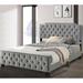 Mercer41 Mashiyat 85" Depth Flannelette Tufted Queen Bed Upholstered/Polyester in Gray | 47 H x 76.25 W x 89 D in | Wayfair