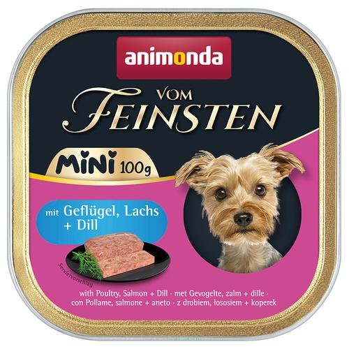 32x 100g Animonda vom Feinsten Adult Mini mit Geflügel, Lachs + Dill Hundefutter nass