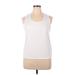 H&M Sport Active Tank Top: White Solid Activewear - Women's Size X-Large