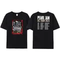 T-shirt décontracté 2024 coton pour hommes T-shirt populaire Pearl Jam North America Tour Rock