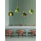 Plafonnier Suspendu en Verre Vert Scandinave Vintage Laiton Décoration de la Maison Lampe pour