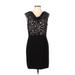 Adrianna Papell Casual Dress - Party Cowl Neck Sleeveless: Black Print Dresses - Women's Size 10