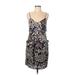 Collective Concepts Casual Dress - Mini Scoop Neck Sleeveless: Blue Leopard Print Dresses - Women's Size Medium