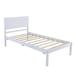 Wood Platform Bedframe, Twin Platform Bed with Solid Wood Slat Support