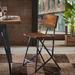 Brown INK+IVY Trestle Counter Height Barstool w/ Back Modern Industrial Solid Wood Metal Frame Footrest Living Room Party Room