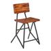 Brown INK+IVY Trestle Counter Height Barstool w/ Back Modern Industrial Solid Wood Metal Frame Footrest Living Room Party Room