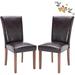 Upholstered Parsons Dining Chairs Set of 2/4/6, Fabric Dining Room Kitchen Side Chair with Nailhead Trim and Wood Legs