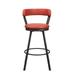 29" Counter Height Chairs Seat 360-degree Swivel Dining Furniture PU Upholstered Metal Base with Back (Set of 2), Red