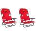 Ostrich On-Your-Back Folding Reclining Outdoor Lawn Chair Red (2 Pack)